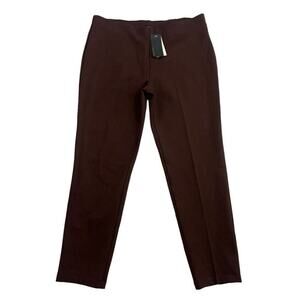 Loalde Leggings Pants Womens Size 12 Dark Chocolate Brown Pull On Stretchy NEW